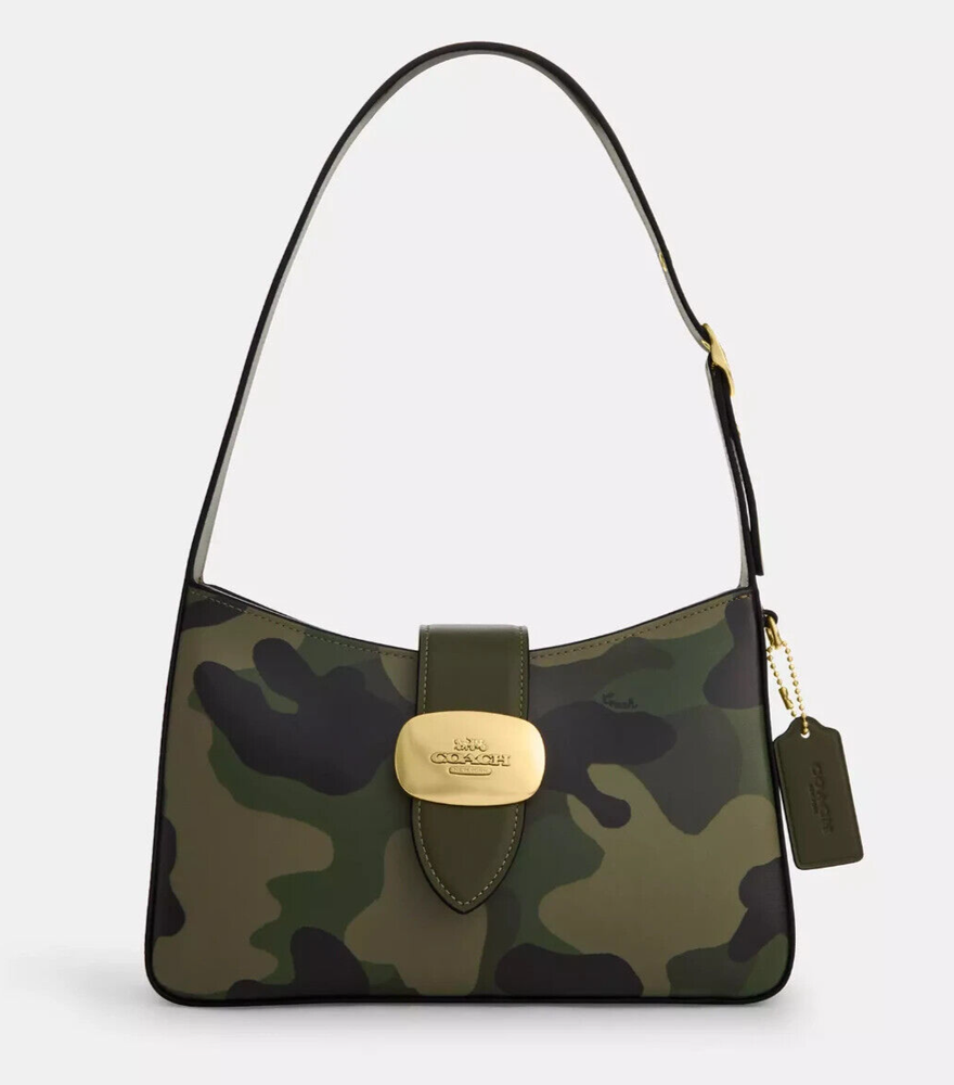 Coach Eliza Shoulder Bag With Zipper Closure And Camo Print CV949