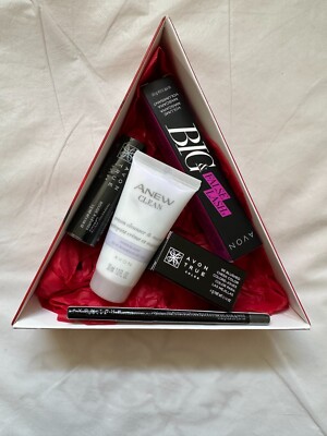 GIFT AVON Party Ready A-Box 5pc True Color Blush, Lipstick, Liner, Anew, Mascara