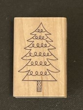 A Muse Rubber Stamps Christmas Tree 2-4158E 1.5 x 2.25"
