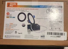 Cloudy Bay LJD006SMWH-6PK Black 4 Inch Smart Recessed Slim Down Light 6 Pack