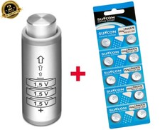Adaptateur de batterie PRAKTICA + 10 LR44 - Remplace PX21, TR133R, V21PX...