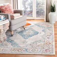 Safavieh Power Loomed Aria Collection Blue / Ivory Area Rugs - ARA116A