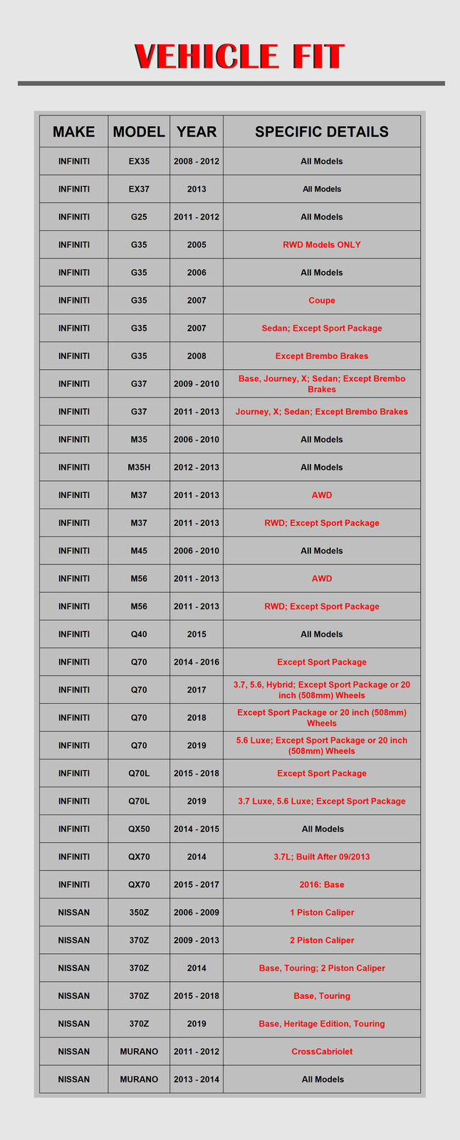 Front Rotors Disc Brake Pads for Nissan 370Z Infiniti G35 G37 EX35 EX37 G25 M35