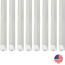 T8 8ft LED Shop Lighting, 120W Garage/Warehouse Ceiling Fixture, D-Shaped Design