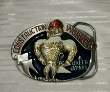 EUC CONSTRUCTION WORKER "A BREED APART" Eagle with Hard Hat Belt Buckle