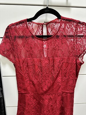 BB Dakota Floral Red Lace Dress ModCloth Valentines Size 6 | eBay