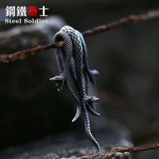 Three Head Snake Pendant Necklaces - Stainless Steel Long Accessories Jewelry