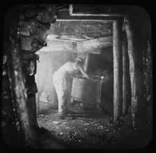 COAL MINERS & MINING NO6 C1888 Magic Lantern Slide PHOTO CANNOCK CHASE COLLIERY