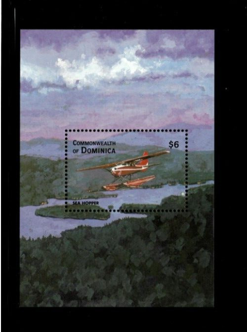 VINTAGE CLASSICS- Dominica 1998- Airplanes- Souvenir Stamp Sheet- Scott 2080 MNH