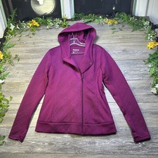 Reebok Jacket Size Small Purple/ Maroon Thumbholes Track Jacket Sweatshirt Hood