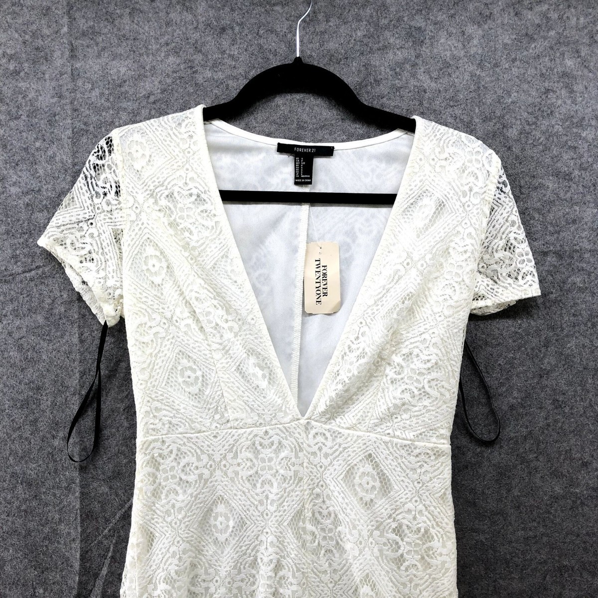 NWT Forever 21 White Lace Dress Size Small S Ivory Short Sleeve V-neck Victorian | eBay NWT Forever 21 White Lace Dress Size Small S Ivory Short Sleeve V-neck Victorian | eBay