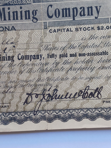 ~Wheeling Gold Mining Company 1912 Stock Certificate – Phoenix Arizona~ - Picture 5 of 8