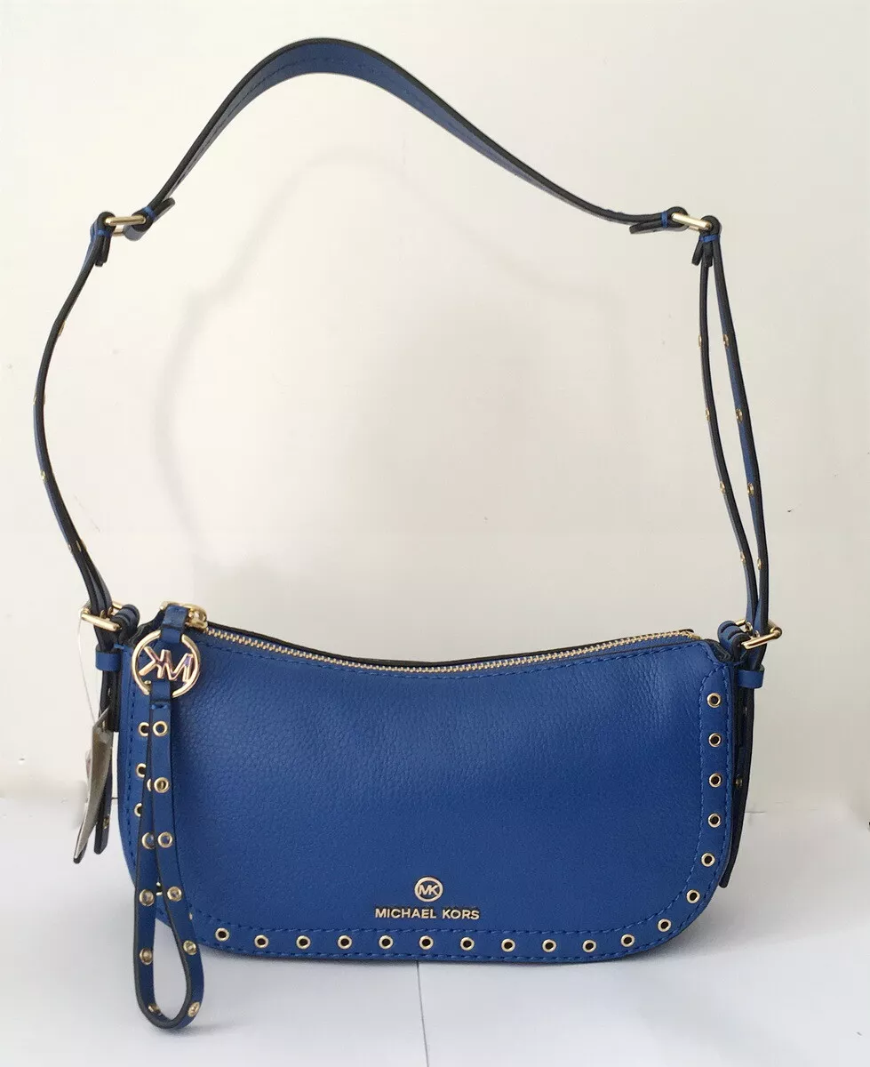 NWT MICHAEL Michael Kors Camden Small Pochette Bag Vintage Blue