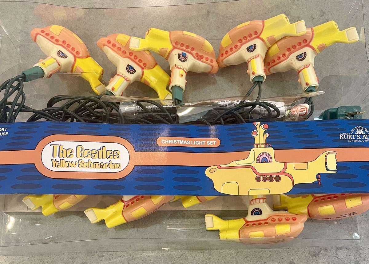 Rare Beatles Yellow Submarine 10 String Lights by Kurt Adler
