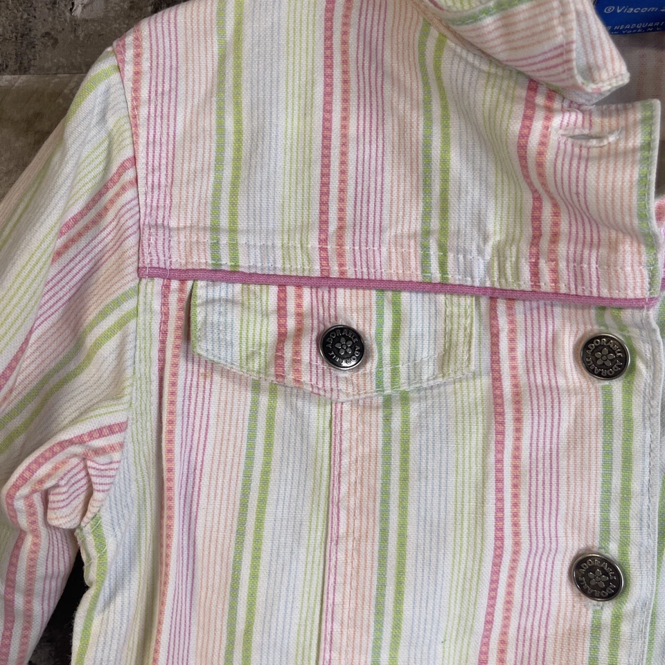 Vintage Dora the Explorer Girls Clothes SZ XS Denim Jean Embroidered Jacket Y2K - Image 4 of 4