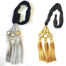 2 pc Gold silver Women's Paranda/Parandi Hair Accessory Braid Tassle choti