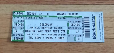 Coldplay September 1 2005 Darien Lake Performing Arts Center