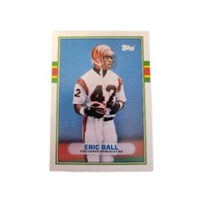 1989 Topps Traded # 1T Eric Ball ROOKIE Cincinnati Bengals NFL Football Card (E7. rookie card picture