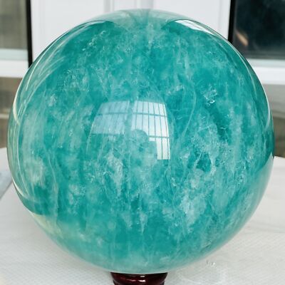 4960G Natural green fluorite Quartz Sphere Crystal Energy Ball Reiki Healing