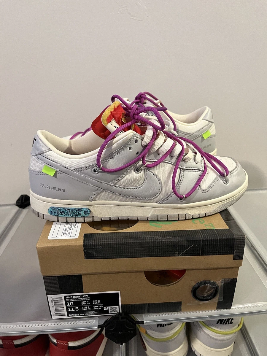 Size 10 - Nike Dunk Low x Off-White Lot 45 of 50 2021