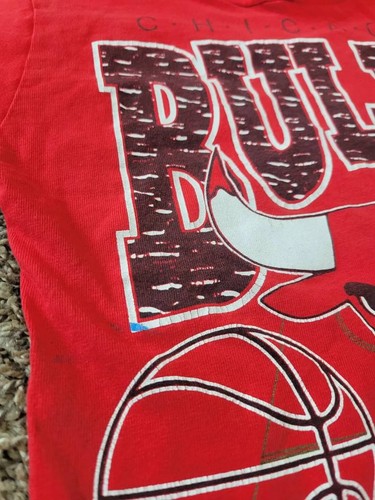 Vtg 90s Chicago Bulls NBA Hooded Jersey Shirt Sz Youth S 8 USA - Picture 6 of 10