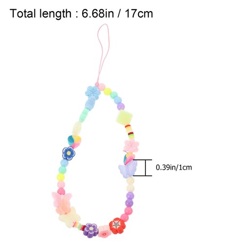 Bracelet Lanyard Butterfly Beads Phone Charms Beaded Strap Wrist - Zdjęcie 11 z 12