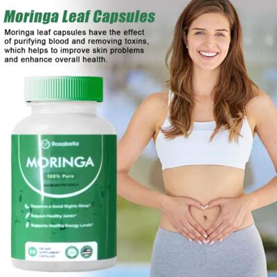 Moringa Pulver Kapseln 60x reines nährstoffreiches Moringapulver unterstützt Energie Q4