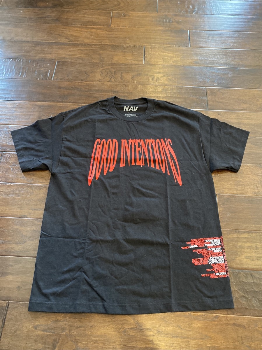 Nav x Vlone Good Intentions ロゴ Tシャツ ブラック メンズ Nav x Vlone Good Intentions ロゴ Tシャツ ブラック メンズ