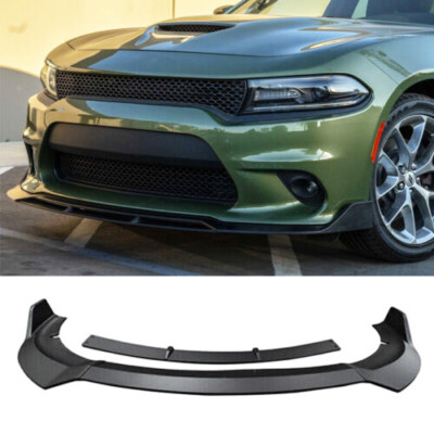 For 2015-2023 Dodge Charger SRT Front Bumper Lip Chin Double Deck Matte Black 
