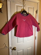 LL Bean Fleece Sweater Girls M 10-12 Pink Youth Pullover Sweatshirt Christmas
