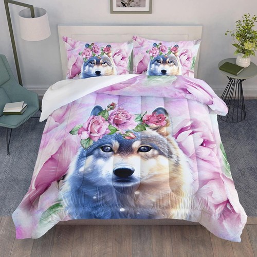 Fade-Resistant Wild Animal Comforter Set - Queen with 2 Pillowcases for Teens - Picture 5 of 9