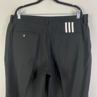 ADIDAS Tech Golf Pants Mens 38x32 Black White 3 Stripe Z91449
