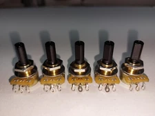 1 Meg Ohm Linear Taper Potentiometer ,1/4 Inch D shaft, Lot of five (5)