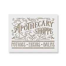 Apothecary Shoppe Stencil - Durable & Reusable Mylar Stencils