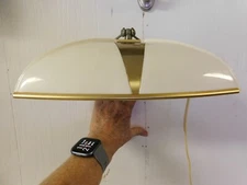 Vintage Wall Mount Pivoting Reading / Bed Lamp Almond with Gold Accent 12 " Wide