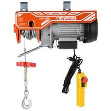 CREWORKS 2500lb Electric Hoist Winch Wired Remote Control Ceiling Overhead Crane