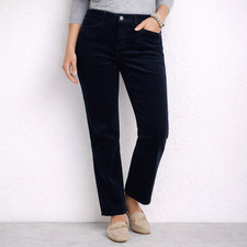 Talbots Simply Flattering Corduroy Pants Womens 10P Navy Straight Leg Stretch