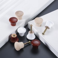 5Pcs Mini Wood Door Knobs Kitchen Cabinet Furniture Drawer Pulls Handles 23 20mm