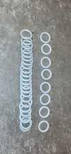 Brand New, set of 30 Light Grey Wooden Curtain Rings. To Fit 35mm Pole. 