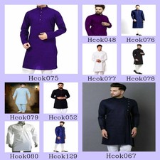 Mens Kurta only Indian Traditional Clothes Mens Ethnic Dress Kurta Plain Shirt