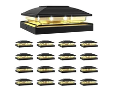 Solar Post Cap Light Outdoor Waterproof 16pack,Solar Fence - Post Lights for ...