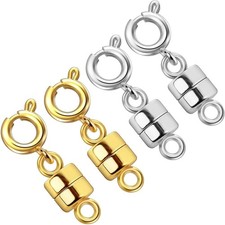 8 PC MAGNETIC CLASP CONVERTER JEWELRY BRACELET NECKLACE SPRING RING 6.5MM x 20MM