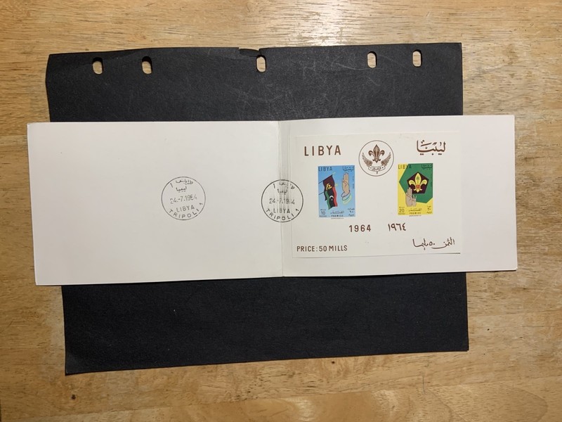 Libya 1964 FDC 1st day folder sheet Boy Scouts of Libya