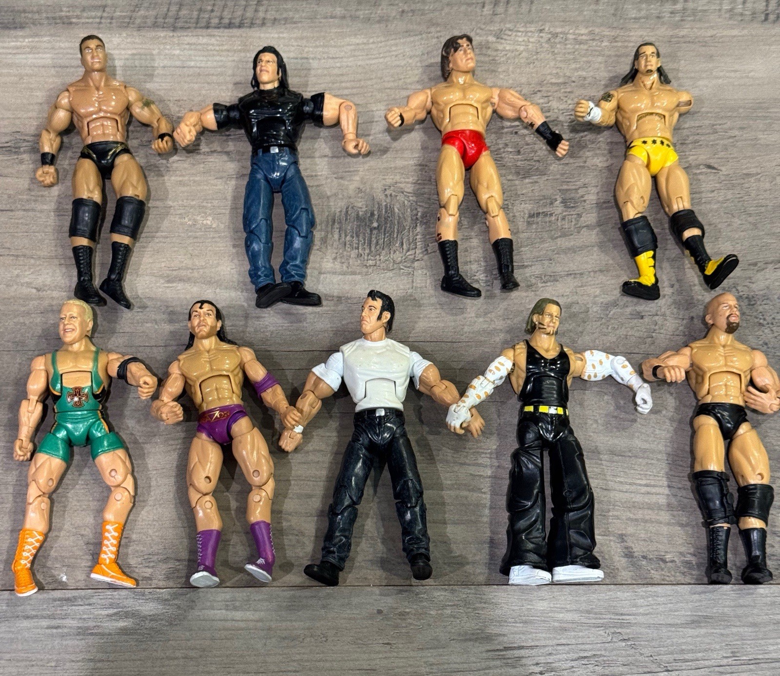 Lot Of 9 4" Jakks Pacific Build N Brawl Wrestling Stone Cole (rare)