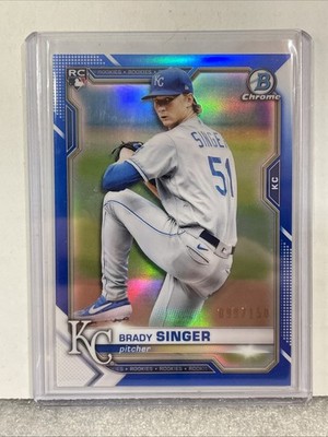 2021 Bowman Chrome Rookies Brady Singer /150 Blue Refractor  RC #43