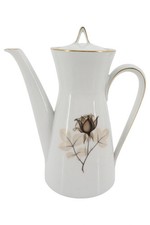 ROSENTHAL Teekanne Form 2000 Schattenrose Vintage Blumenmuster Weiß 17cm