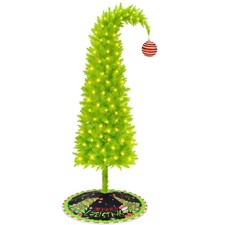 Grinchs Christmas Tree 6FT, Whimsical Bendable Artificial Tree, Lime Green De...