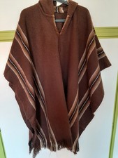 Gamboa Alpaka Wolle Poncho  Kapuze ,Baun, sehr guter Zustand unisex