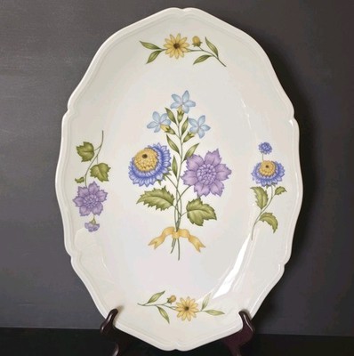 15'' Platter Ceralene Fleurs de Printemps Raynaud Limoges French Faience Serving