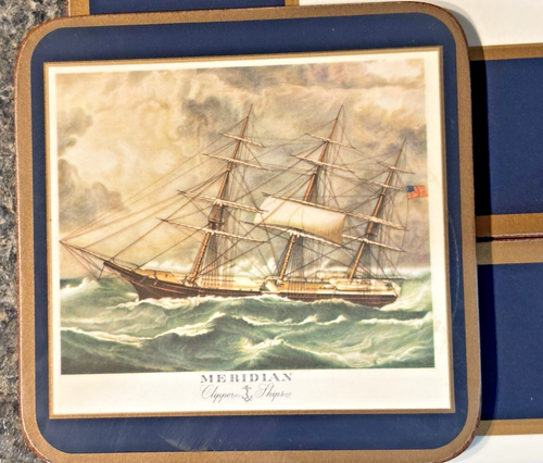Pimpernel Set Of 5 Coasters, 4 Placemats Clipper Ships VTG Boats, Sailing, EUC - Picture 13 of 21